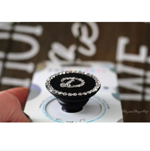 Bling PopSocket Black made with Swarovski Crystals Popsocket Grip iPhone Holder - Picture 3 of 6